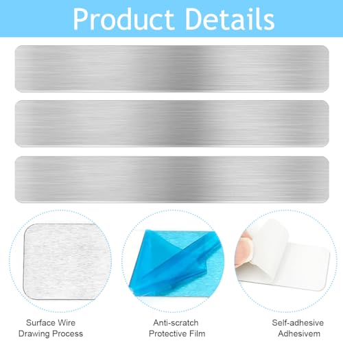 Image of Climberty 4 Pack Magnetic Stainless Memo Board Strip Message Board with 20 Pcs Color Magnets, Adhesive Backing Bulletin Bar Board for Office, Home, Photo Wall, Documents and Fridge (Silver)