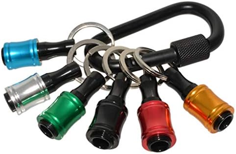 ZFBB 1/4inch Hex Shank Aluminum Alloy Screwdriver Bits Holder Extension Bar Drill Screw Adapter Change Keychain Portable