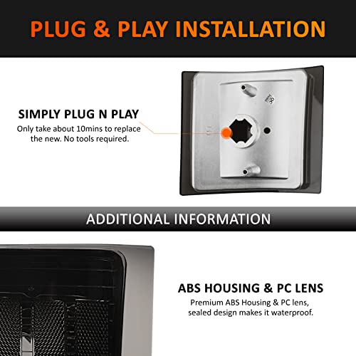 Bestview Front Turn Signal Corner Light Assembly, Upper Lower Side Marker Reflector Lamp, Chrome Housing Smoked Lens Compatible With Chevy C/K 10 Pickup Truck 1500 2500 3500 1994-1998 Tahoe 1995-1999 #TOP4