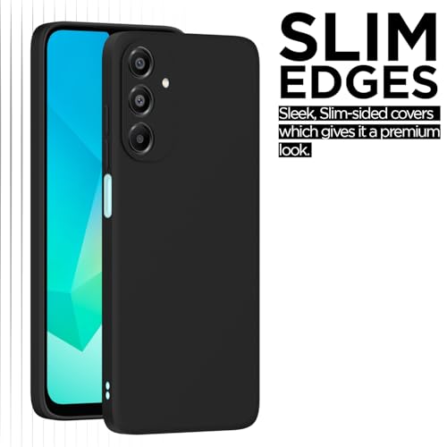 Image of Outlouders Back Cover for Samsung Galaxy A16 5G | Camera Protection | Durable Soft Matte Silicone Bumper Case (Black)