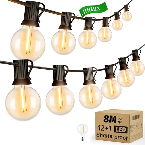 LED Lichterkette Außen 8m/27FT Lichterketten mit Stecker Outdoor...