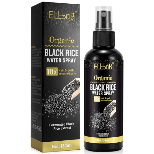 Elbbub Black Rice Water Hair Growth Serum Spray - Natural Vegan Hair Regrowth Treatment For Men & Women With Castor Oil And Ginger cover