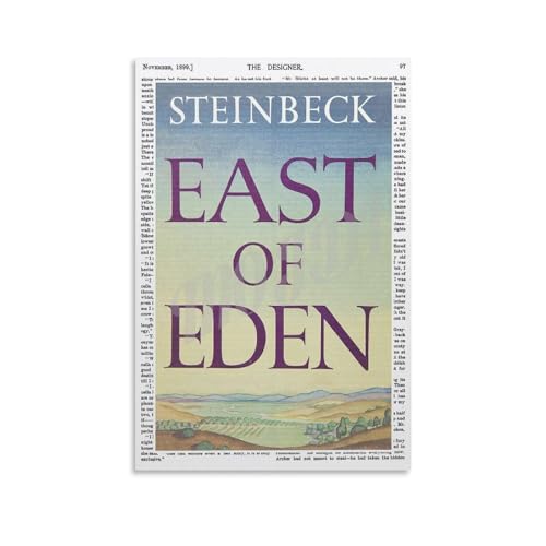 DFGFGT John Steinbeck Book Cover East of Eden English Literature Poster Vintage Literature Book Posters Canvas Painting Wall Art Poster for Bedroom Living Room Decor 16x24inch(40x60cm) Unframe-style