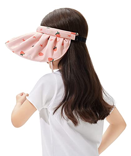 Beneunder Kids Sun Visor Cute Hat Adjustable Athletic Sports Summer Wide Brim Uv Protection Beach Cap-Pink #TOP14
