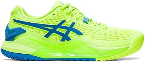 ASICS Women's Gel-Resolution 9 Tennis Shoes, 8, Hazard Green/Reborn Blue | Image 3