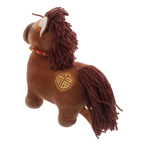 Poupée decorative cheval en peluche pour cadeau de Nouvel An