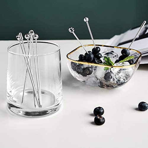 30 Pcs Stainless Steel Cocktail Picks with Transparent Case, maxin Cocktail Toothpicks for Cocktails,Barbecue Snacks,Fruit and Fruit Decorations(Silver)