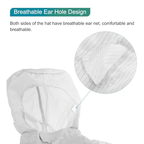 Image of MECCANIXITY ESD Lab Coat Anti Static Clothing Science One Piece Clothes Elastic Cuff with Hat Hood Uniform Work for Men Women
