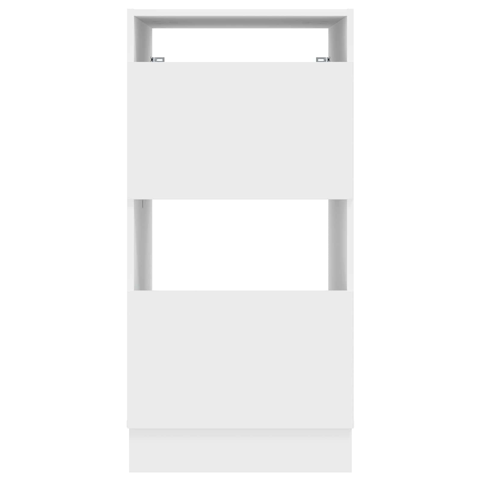 Mobile portabiancheria con vano portaoggetti, bianco, 50 x 68 x 102 cm, in legno con 2 ante e 4 scomparti, armadio multiuso per bagno, camera da letto, ufficio, soggiorno, cassettiera stabile