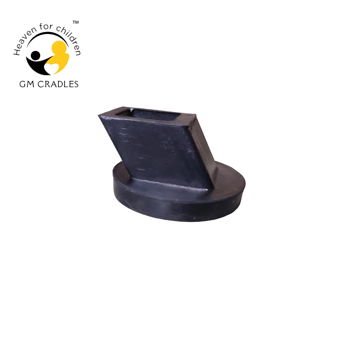 GM CRADLES Baby Cradle Square Rubber Pad for 1 Inch Pipe | Baby Cradle Rubber Vacuums | Set of 4 (Black) - Image 3 thumbnail