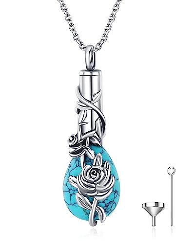 BDL Genuine Turquoise Jewelry for Women, Sterling Silver Earrings and Necklaces for Women, Leverback Dangle Drop Earrings Jewelry…