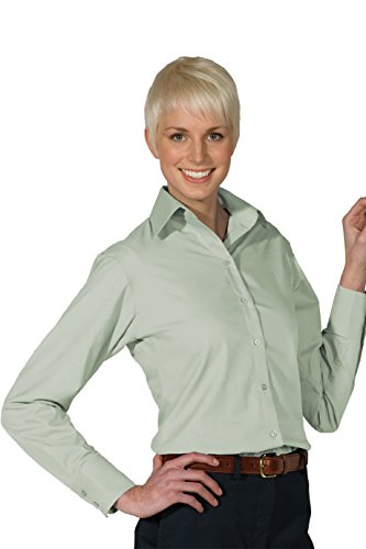 Edwards Women's Open Neck Poplin Long Sleeve Blouse, Cucumber, 3Xlarge #TOP24