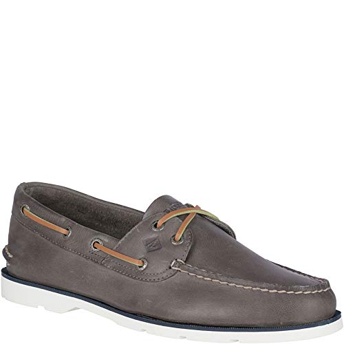Sperry Men's Leeward Nautical Cross Lace Boat Shoe, Grey