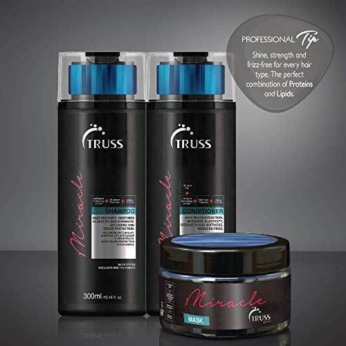 Truss Miracle Conditioner And Shampoo Set Bundle With Heat Protectant Spray, Deluxe Prime Hair Treatment And Hair Mask #TOP6