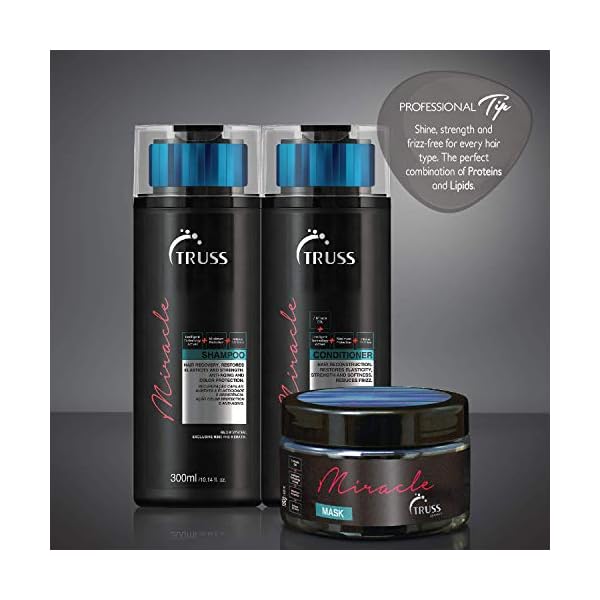 Truss Professional Miracle Mask - Intensive Moisture; Protein Infused; Keratin Conditioning Hair Mask - Repair Conditioner; Reconstructor; Detangler; Anti-Frizz; Repairs Dry; Damaged Hair
