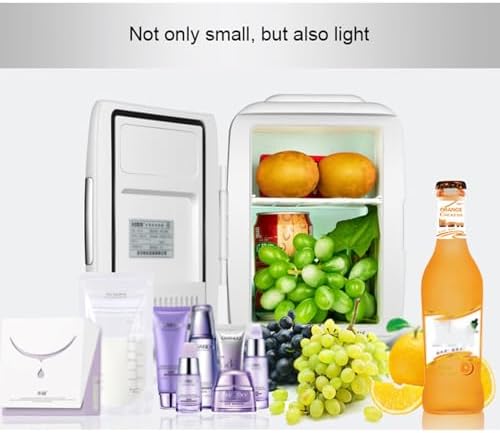 Portable Mini Fridge 9L for Bedroom, Skincare, and Makeup - Cooler & Warmer with 12V DC & 110-240V AC for Food, Drinks, Dorm, Office, and Car - Compact White Refrigerator