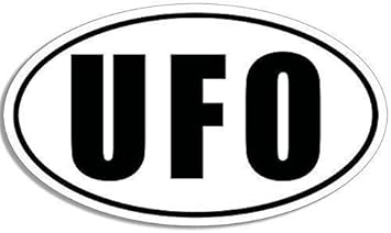 3x5 Inch Oval UFO Alien Sticker - Waterproof Vinyl Decal For Cars & Bumpers