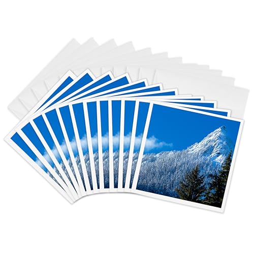 Carte de voeux forêt Snoqualmie enneigée et Mcclellan Butte lot de 12 papeterie hiver