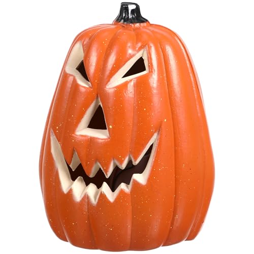 SEWACC Decoración para el hogar, Halloween, farol de calabaza brillante, lámpara de calabaza para casa encantada, suministros de fiesta, accesorios de decoración, estilo aleatorio para exteriores