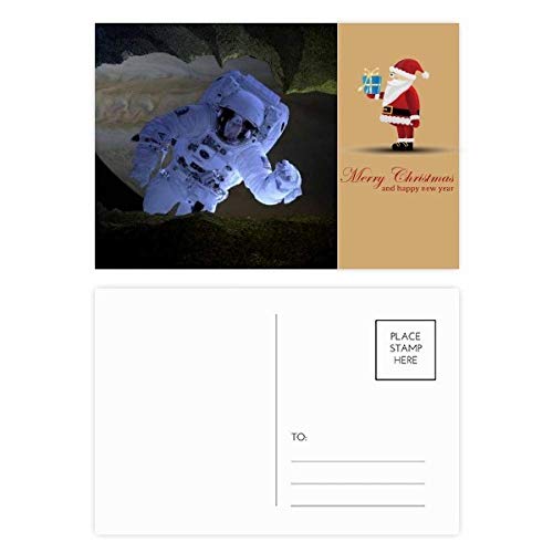 Cartes postales Père Noël galaxie astronaute dark night sky lot de 20 pièces pour correspondance