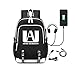 Mochila My Hero Academia 36L-55L Luminosa Niños Niñas 36~55L con USB Mochilas para Portátiles y Netbooks (Negro)