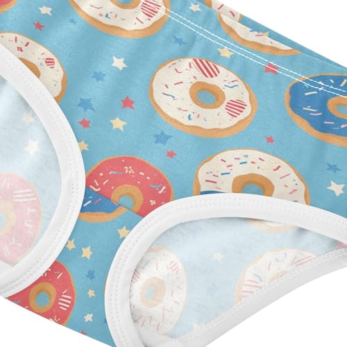 Wusikd Donuts Girls' Underwear Cotton Stars Girls Briefs Soft Toddler Underwear 2T4