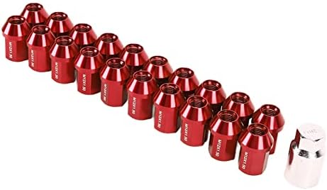 Wheel Lug Nuts for Cama, 20Pcs M12x1.5 Wheel Lug Nuts 35mm 6061 Aluminum Alloy Closed End Replacement(Red)