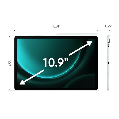 Image of Samsung Galaxy Tab S9 FE 10.9 inch 256GB WiFi Android Tablet, Large Display, Long Battery Life, Powerful Processor, S Pen, 8MP Camera, Lightweight Durable Design, Expandable Storage, US Version,2023,Mint
