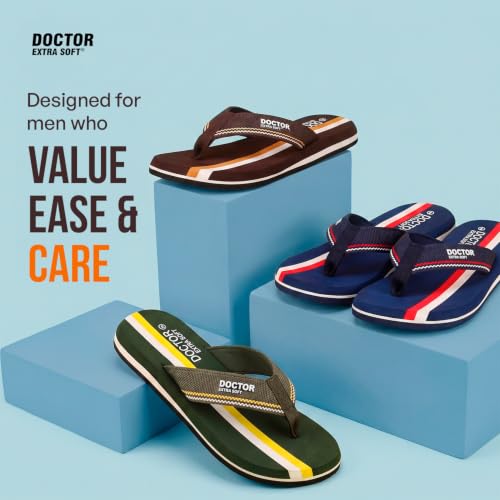 Image of DOCTOR EXTRA SOFT Slipper for Men's | Diabetic & Orthopedic | Lightweight & Comfortable | Soft, Durable & Skid Resistant | Flip-Flop & Slippers for Men's & Boy's D-33