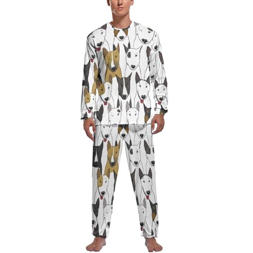 Pyjama Bull Terrier homme à manche longue pour des soirées cocooning confortables