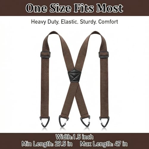 Image of SUNEZLGO Suspenders for Men Heavy Duty, X Back Hidden Suspender 1.5 inch Under Clothing, Adjustable Work Suspenders for Men Women