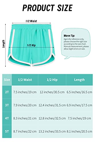 Resinta Pacote com 4 shorts de corrida ativos para meninas e crianças pequenas de secagem rápida par