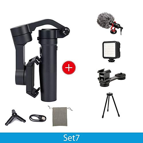 Salmoph Handheld Gimbal Smartphone Foldable Gimbal Stabilizer Pocket Sized 3-Axis Handheld Selfie Stick For Xiaomi Iphone (Color : Set7) #TOP1