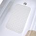 Bath Mat Non Slip Suction 100% Rubber 28x16 (White) By Sultans Linens