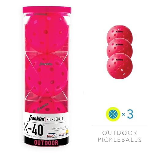 image for Franklin Sports X-40 Pickleballs - Outdoor 3 Pack USA PICKLEBALL APPRO