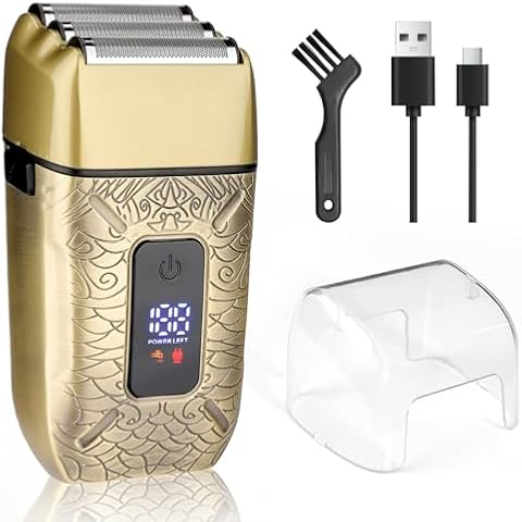 Foil Shavers for Men, Electric Razor for Men with Triple Blades, LED Display, Cordless Rechargeable Shavers for Men, Men's Foil Shaver for Close Shave, Dry & Wet Shave Cover