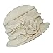 Urban CoCo Women's Floral Trimmed Wool Blend Cloche Winter Hat (white-Model A)