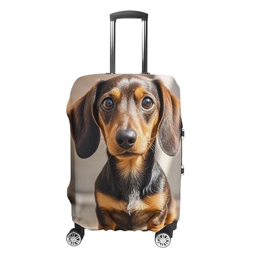 Travel Luggage Protector Cover Pad Dachshund Dog Suitcase Covers for Luggage Fashion Washable Elastic Luggage Cover Protector Scratch Resistant Travel Essentials Suitcase Covers Fits 18-32 Inchge