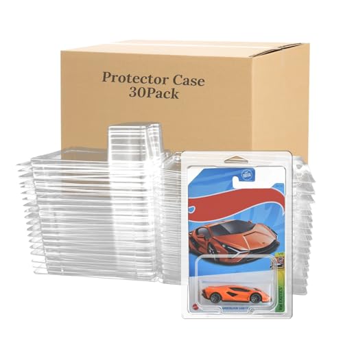 30 Pcs Protector Case Compatible with Hot Wheels Storage Display Case Model Car Display Cases for Hotwheels Case Die Cast Car Clamshell Protector Case Wall Mount