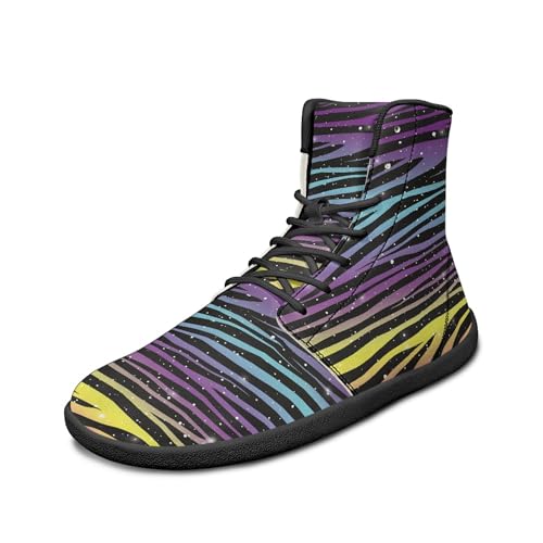 Image of Fashion Print Womens Mens High Top Barefoot Sneakers Flat Shoes