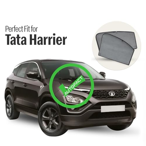 Image of Autofact Car Sunshades for Tata Harrier, UV Protection, Useful Car Accessories, Custom fit Sun Shades for Side Windows, Set of 6