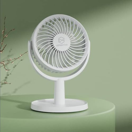4 Speeds Small Desk Fan with Strong Airflow, Personal Portable Mini USB Fan, Quiet, 310 Degree Rotation, Detachable, Easy to Clean, Lightweight, 4 inch, for Bedroom, Desk, Home (White, 4 Inch)