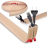 配線カバー コードカバー ケーブルカバー 床 配線モール PVC 難燃素材 絶縁 耐衝撃 柔らかい 自由裁断 粘着式 両面テープ付き ケーブル隠し フロアコードカバー コードプロテクター 自宅 オフィス 倉庫 工場 駐車場 コンサートなどの配線整理用 (ナチュラルの木目, 長3mx幅3cm)