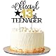 Tyqour Official Teenager 13 Cake Topper 13. Geburtstag Jungen Mädchen Deko Gold Schwarz Official Teenager 13th Birthday Cupcake Toppers Offiziell Teen Glitter für 13. Geburtstag Kuchen Dekoration