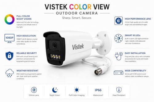 Image of UNICRON CCTV Bullet Outdoor Security Camera | 24x7 Color View | HD Camera with Human Detection, Built-in Microphone, Digital WDR, ONVIF Support | Two-Way Audio, Color Night Vision | Weatherproof