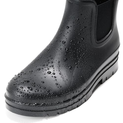 Furuian Women's Ankle Rain Boots Waterproof Chelsea Rain Boots Rubber Boots Women Short Garden Boots Anti Slip Outdoor Lightweight Work Booties2