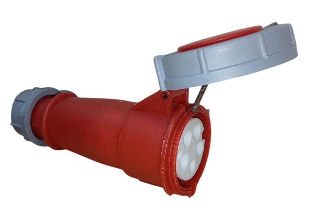 BRS Industrial Power Plug,Socket,Wall Socket,Panel Socket 32A 5-Pin, IP67 Rated, Red and Grey (32A_5pin_Socket_Pack_1)-image-49