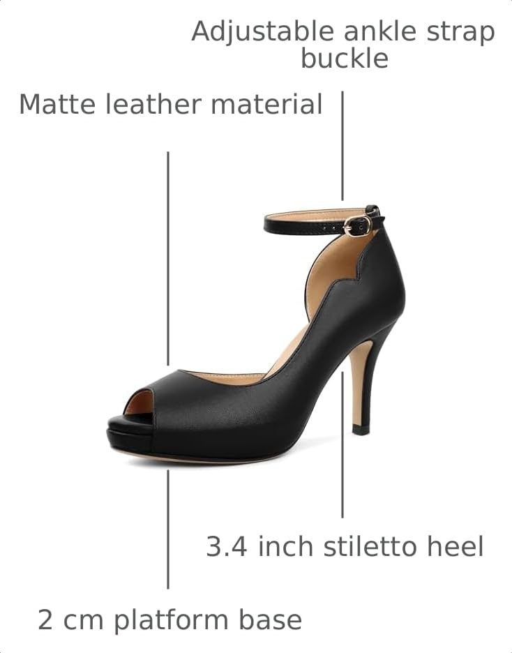 Image of AUMOTED High Heels Pumps Platforms Shoes for Party Daily 3.4 inch Dressy Pumps