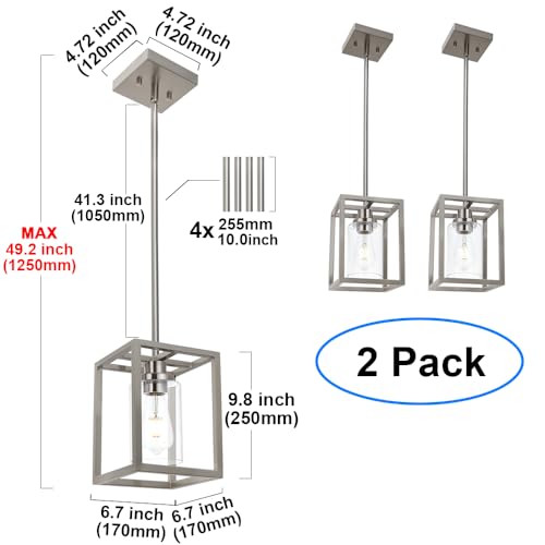 Image of MELUCEE 2 Pack Modern Pendant Light Fixtures for Kitchen Island
