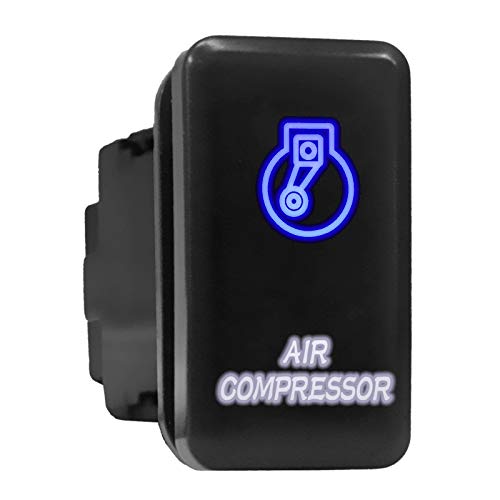 Bouton poussoir compresseur d'air blanc et bleu surface 3,9x2,1